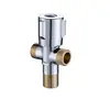 Válvula angular de latão espessado triangular para aquecedor de água frio, vaso sanitário, entrada universal, válvula angular de 4 saídas, fabricantes