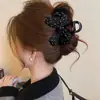 Presilha de Garra para Cabelo Tamanho Médio para Mulheres Presilha de Cabelo com Sensação de Luxo Ferramenta de Fixação para Rabo de Cavalo Alto Grampo de Cabelo Acessório de Cabelo Parte de Trás da Cabeça Presilha Tubarão