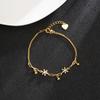 Nova Pulseira de Ouro para Areia do Vietnã Estilo Levemente Luxuoso Floco de Neve de Zircônio Borla Contas Redondas Pulseira Banhada a Cobre Dourado Joia de Mão de Alta Qualidade
