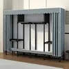 Guarda-roupa simples para casa, quarto, estrutura de aço, tubo de aço espesso, montagem, guarda-roupa de pano, aluguel de quarto, armário forte e durável