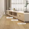 Estilo Nórdico Crema Moderno Simple Gabinete de TV de Pie Combinación de Mesa de Café Gabinete de Madera Maciza Gabinete de TV Minimalista Blanco Leche