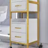 Carrito de Herramientas Especiales para Salón de Peluquería, Carrito para Tienda de Peluquería, Estante de Almacenamiento, Carrito de Almacenamiento de Metal para Barbería Sin Instalación