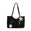 Bolsa tote casual de grande capacidade para mulheres, nova tendência primavera 2026, bolsa versátil plissada casual de ombro/axila