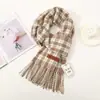 Bufanda de Imitación Cachemir Nueva para Otoño e Invierno para Mujer Estilo Coreano de Gama Alta Versátil Rayada Cálida Bufanda de Pareja Venta al por Mayor
