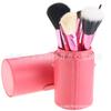 12 piezas cilindro de lana para brochas de maquillaje brocha de maquillaje barril de PU traje portátil brocha de maquillaje brocha de maquillaje