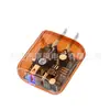 Cargador de pared con carcasa transparente naranja qc3.0 de carga rápida, adaptador de corriente de 25 W/12 W, cabezal de carga para viajes