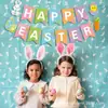 Decoración Transfronteriza de Nuevo Producto para Fiesta de Pascua Temática de Primavera Huevos Pollitos Banner Feliz Pascua