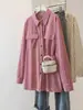 Camisa Transfronteriza Europea y Americana Talla Grande para Mujer Otoño e Invierno Cárdigan Color Sólido de un Solo Botón Nuevo Holgado Casual Chaqueta Superior para Mujer