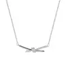 Temperamento de Precisión Transfronterizo, Collar Nudo de Diamantes Completos de Gama Alta para Mujer, Moderno y Versátil, Cadena para Clavícula de Lujo Ligero de Nicho