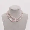 Colar Feminino Transfronteiriço Moderno Preto e Branco Cruz Moda Artesanal Pérola de Vidro Colar Francês Europeu e Americano