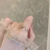 Anillo de Cola de Sirena Estilo Dulce y Fresco Femenino Lujo Ligero Sentido de Alta Gama Circonita Exquisita Anillo Abierto Anillo de Dedo Personalizado