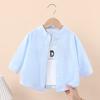 Jaquetas com Gola Alta para Meninos e Meninas Primavera e Outono, Roupas com Ar Condicionado para Crianças, Cardigans, Roupas de Fora de Manga Longa para Bebê, Tops Casuais para Bebê, Algodão Puro