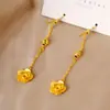 Novos Brincos Dourados com Sandália para Mulheres, Brincos de Liga de Cobre, Joias Estilo Chinês, Elegantes Presentes de Joias, Brincos de Flor de Abóbora