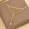 Accesorios de moda europeos y americanos personalidad rejilla diamantes de imitación cadena para dedo moda temperamento accesorios de diamantes completos
