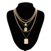 Colar de Corrente Grossa Estilo Punk Transfronteiriço, Corrente Cubana, Camadas Múltiplas da Moda de Luxo Leve Hip-Hop Camadas Exageradas Colar de Alta Qualidade