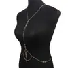 Corrente Corporal Dourada com Zircônia Cintilante Retrô, Corrente de Cintura Única de Nicho, Acessório de Colar com Franjas de Strass Sexy para Biquíni