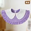Novo Babador de Algodão Puro Crepe para Bebê com Gola Volante 360 de Quatro Camadas, Babador Liso para Comércio Transfronteiriço