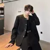 Chaqueta Estilo Chanel con Botón Turquesa de Diseñador Abrigo de Otoño para Hombre Elegante Minimalista de Alta Gama Comercio Exterior