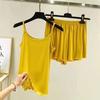 Conjunto de Camisola y Shorts para Estudiante de Niña Ropa de Casa Sexy de Verano para Mujer Seda de Leche Fina