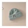 Gorros de Punto de Moda para Niños, Gorros sin Puño para Niños y Niñas, Gorros de Lana Cálidos Bordados Simples de Invierno, Gorros para Clima Frío