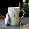 Caneca com Padrão de Mármore Caneca Simples para Casal Xícara de Café de Cerâmica Presente Acompanhamento Presente de Feriado Impressão de Logotipo