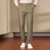 Calça Casual de Textura Premium Masculina Outono 2026 Nova Reta Pequena de Cintura Alta Calça Social para Meia-Idade Calça Longa Venda por Atacado