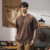 Camiseta Pesada Retro Americana para Hombre, de Manga Corta, Nueva Marca de Moda Verano 2026, Estilo Chico Duro, Algodón Puro, Top Holgado para Hombre