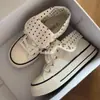 Tênis Casuais Versáteis de Lona Dobráveis Planos com Estampa Dopamine Polka Dot para Mulheres - Novo Design de Nicho - Coleção Primavera/Verão 2026