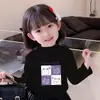 Y2166# Camiseta de manga comprida para meninas de veludo alemão, infantil, primavera e outono, nova, para bebês, básica curinga, tendência T