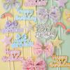 Estilo ins Decoración de Pastel Horneado Lentejuela de Primavera Lazo Arcoíris Tarjeta Plug-in HB Rosa Fresco Pequeño Plug-in de Cumpleaños