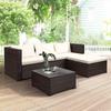Sofá de Ratán para Exterior Patio Balcón Ocio al Aire Libre Terraza Solárium Juego de Sofás de Ratán Moderno