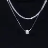 Colar Lulutong Moderno de Camada Dupla para Mulheres, Elegante e Luxuoso com Toque de Alto Padrão, Padrão Estrelado e Design de Cintura Fina