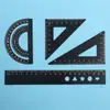 Juego de Reglas de Cuatro Piezas para Instituciones Educativas, Reglas de Aleación de Aluminio con Grabado Láser de Logotipo Personalizado, Suministros de Papelería al por Mayor