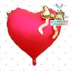 Mecrla Globos de Papel de Aluminio con Forma de Corazón y Lazo, Estilo Ins de Venta Caliente Transfronteriza, 22 pulgadas, para Decoración de Fiesta de Cumpleaños