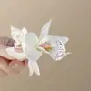 Didy No Tiene Miedo del Mismo Pasador Verde de Phalaenopsis Flor Lateral Flor Artificial Tocado Accesorios para el Cabello de Viaje a la Costa