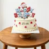 Banner de cumpleaños temático de dibujos animados navideños transfronterizo, suave y lindo, perfecto para fiestas, con diseños de letras, adornos para pasteles y adornos decorativos
