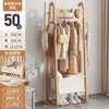 Perchero de pie para dormitorio, tendedero para ropa, tendedero para habitación, madera maciza, para colocar la ropa por la noche, uso en interiores del hogar