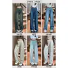 Calça Jeans Wide Leg Estilo Americano para Mulheres, Popular Primavera e Verão 2025 Nova Moda Elegante de Cintura Alta com Pregas e Caimento Longo