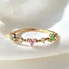 Anillo Abierto Ajustable Tilenny Estilo Ins Más Vendido Transfronterizo con Circonita para Mujer, Diseño Floral Dulce y Lindo