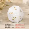 Poliedro de cristal branco natural Z03 DND Dungeons and Dragons Dice Carving Fonte digital manuscrita de sete naipes