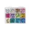 Novo Glitter Redondo Colorido de 12 Compartimentos para Nail Art Flocos de Glitter Polka Dot Macaron Versátil Decoração de Unhas Glitter Atacado