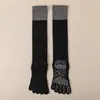 Calcetines de Yoga de Cinco Dedos para Mujer Deportivos Profesionales Antideslizantes Otoño/Invierno de Media Caña Separadores de Dedos Calcetines para Pantorrilla de Pilates Fitness