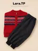 Suéter Infantil Outono e Inverno Meninos Cardigã de Tricô Espesso Top Versátil Casual Estilo Coreano Conjunto de Duas Peças