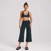 Conjunto de roupa de yoga com calça de comprimento médio, sutiã de ioga sem costas de secagem rápida transfronteiriço, para treinamento de Pilates, corrida, esportes de fitness para mulheres