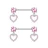Anel para Unha de Zircônia Rosa em Formato de Coração Transfronteiriço Unha Unha Unha Anel de Unha Rosa Reto Amor Moda Anel de Unha Perfurador de Unha em estoque