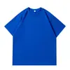 220g 40 Unidades Camiseta 100% Algodón Pesada Manga Corta Holgada Hombro Caído Doble Aguja Lisa Camisa Cultural Ropa de Trabajo Personalizada