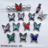 Diamante Multicolor Mariposa Cuatro Agujeros Espaciadores DIY Pulsera de Cuentas Hecha a Mano Cadena de Teléfono Móvil Joyería Accesorios de Aleación