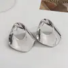 Pendientes Huecos Geométricos Irregulares Exagerados Transfronterizos Europeos y Americanos, Pendientes Plegados de Gama Alta, Accesorios para Orejas de Diseño de Nicho