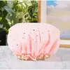 Touca de Banho Dupla Camada para Mulheres, Impermeável para Banho, Cobertura de Cabeça Doméstica Anti-Fumaça de Óleo, Touca de Banho com Máscara para Cabelo Seco para Meninas, Novo Modelo 2024