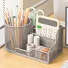 Porta-Canetas Metálico Multifuncional para Guardar Canetas, Caixa Organizadora de Metal para Canetas, Organizador de Material de Escritório para Mesa de Estudante, Suporte para Canetas, Porta-Canetas